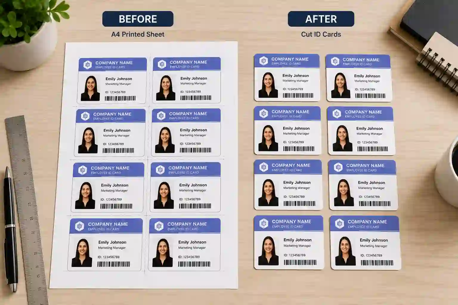 How to Print Multiple ID Cards on One A4 Page