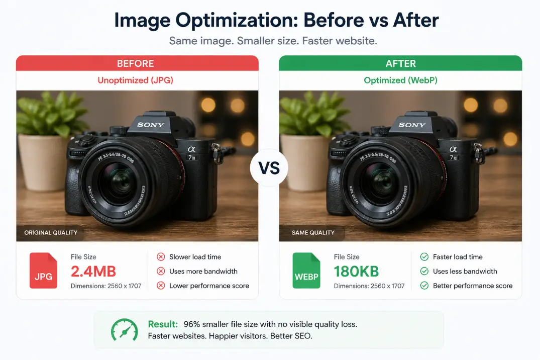 Image optimization: before vs after