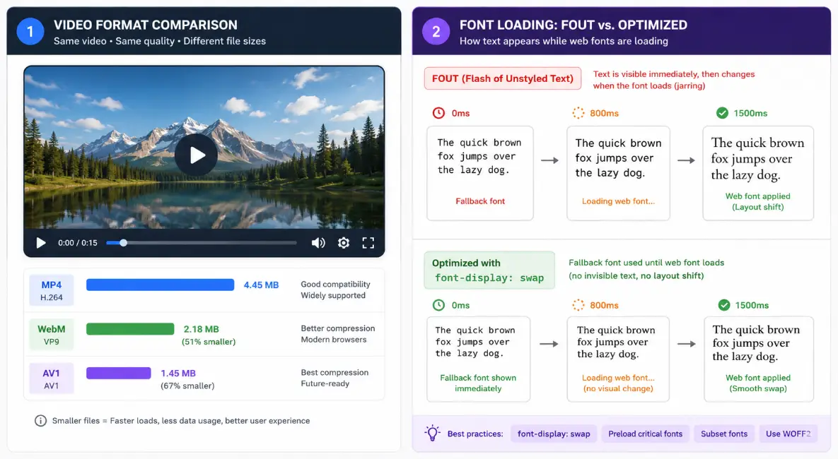 Video and font loading optimization guide